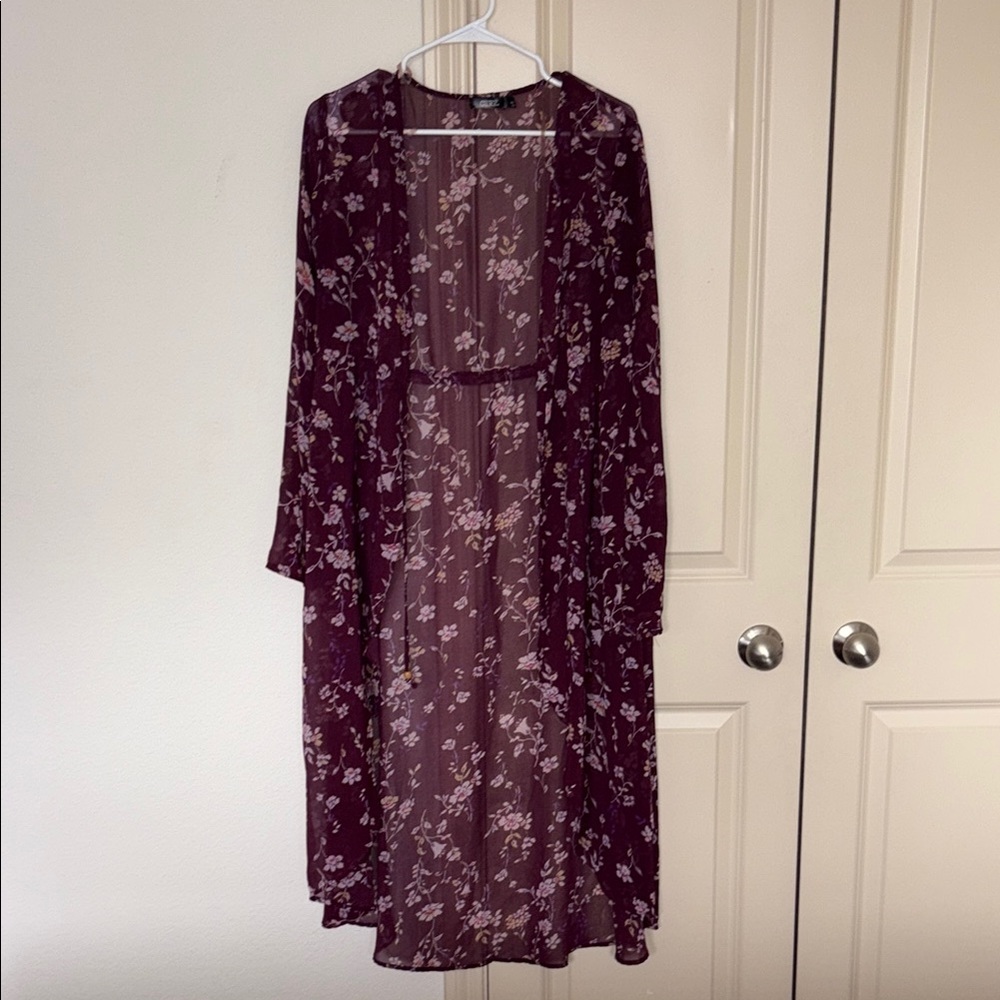 Floral Burgundy Kimono